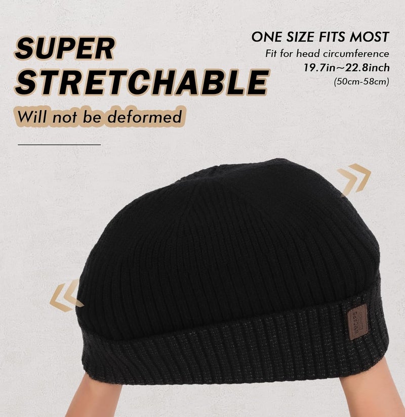 Wmcaps Warm Beanie for Men Women, Fleece Lined Beanie Warm Winter Caps Unisex Fashion Knit Cuffed Cap - Image 3